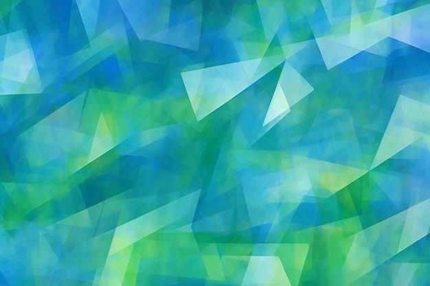 Photo abstract background with blue and green triangles