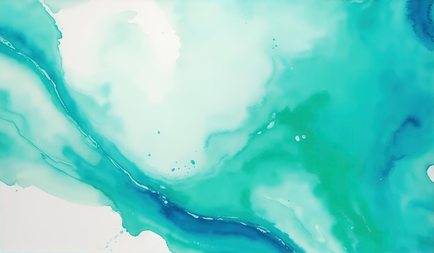 Abstract background with blue and green watercolor Liquid marble pattern