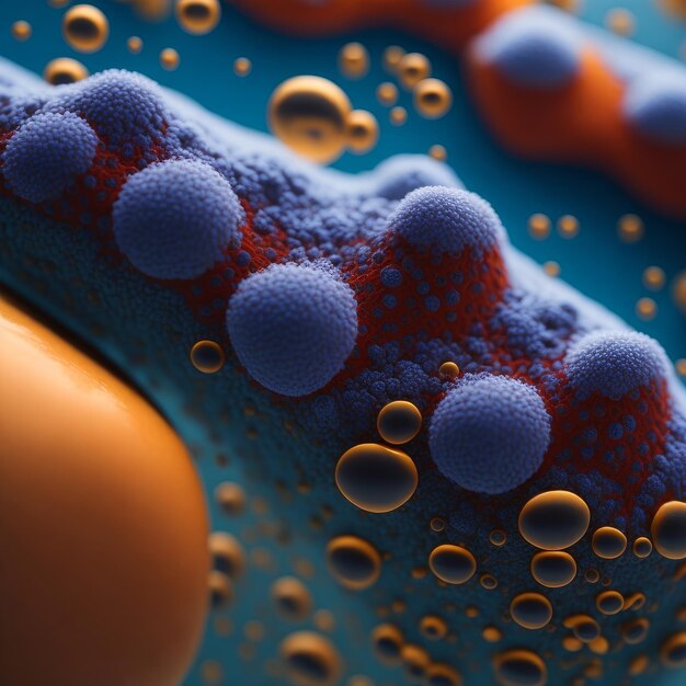 Abstract background with blue and orange bubbles