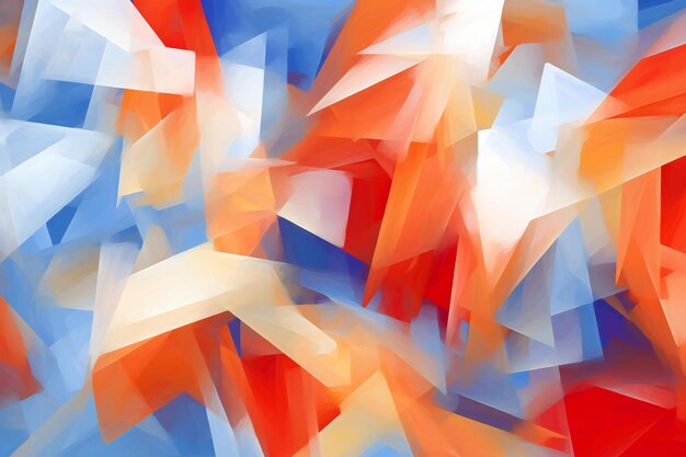 Photo abstract background with blue orange and red geometric shapes