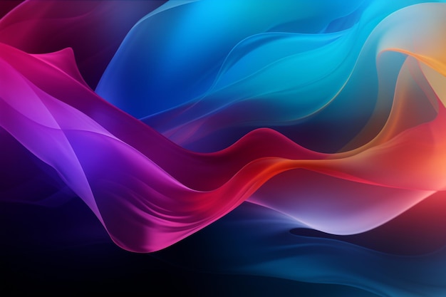 Abstract background with blue and orange waves 25