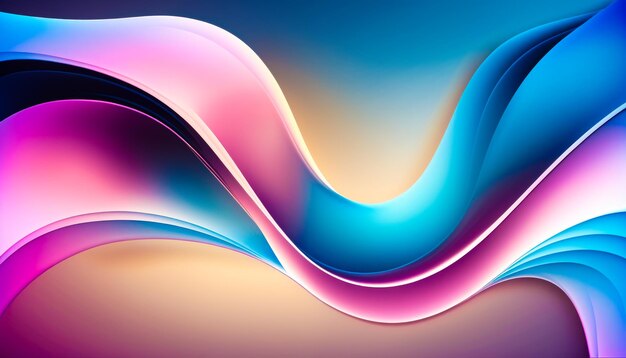 An abstract background with blue pink and purple waves Generative AI