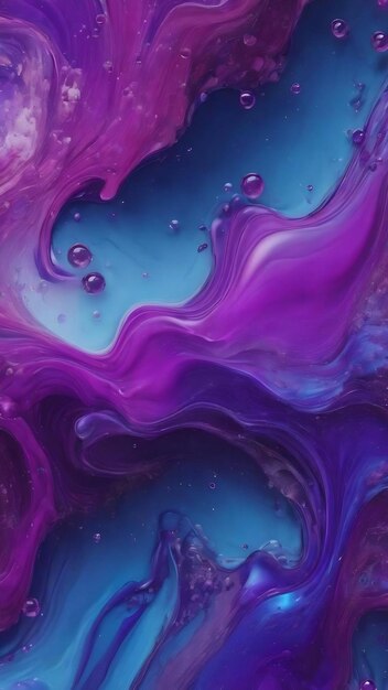 Abstract background with blue and purple liquid and bubblesgenerative ai