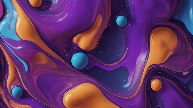 Abstract background with blue and purple liquid and bubblesgenerative ai