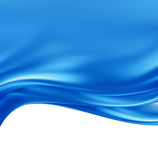 青い絹の波と抽象的な背景