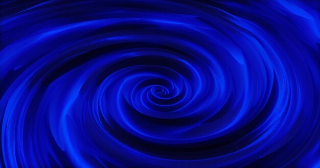 Abstract background with blue swirling funnel or swirl spiral made of bright shiny metal with glow