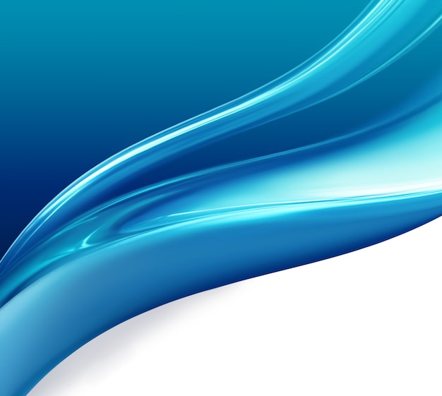 Abstract background with blue wave on white
