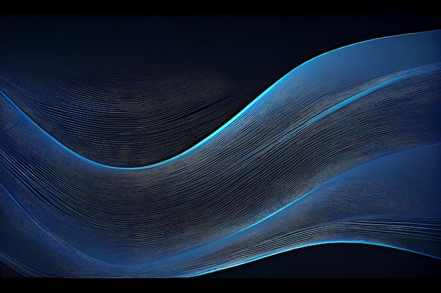 Abstract background with blue wavy lines generative ai