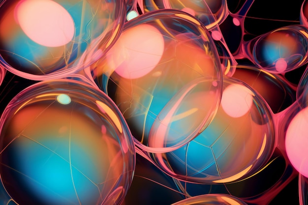 Abstract background with bokeh defocused lights and glass balls