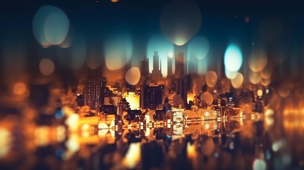 bokeh defocused lightsと抽象的な背景