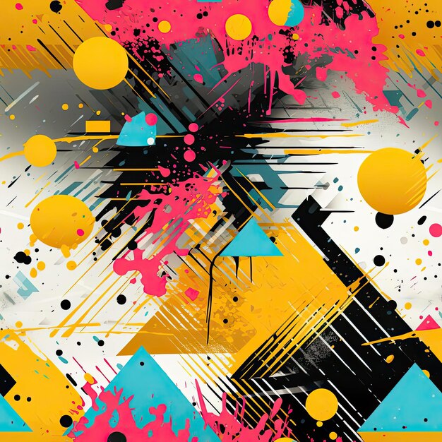 Abstract background with bright colors and shapes tiled