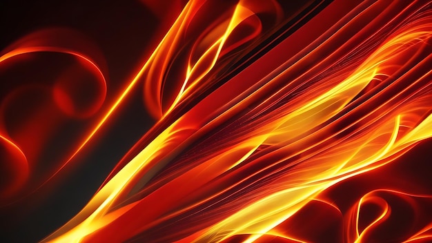 Abstract background with bright glowing fire lines