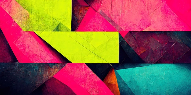 Абстрактный фон с яркими неоновыми цветами и геометрическими фигурами для веб-сайта и принтов