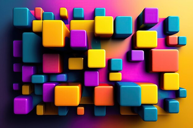 Abstract background with bright squares