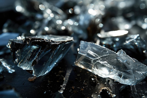 Abstract background with broken glass as fake crystals