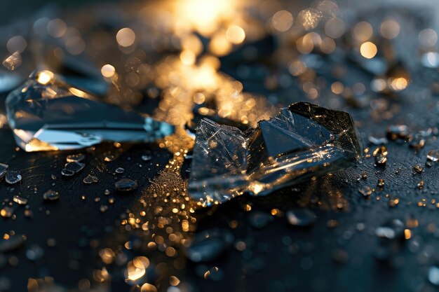 Abstract background with broken glass as fake crystals