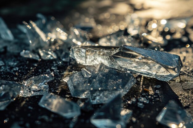 Abstract background with broken glass as fake crystals