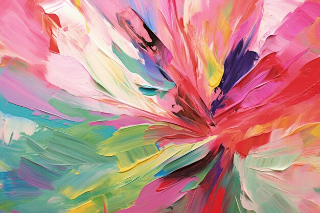 Abstract Background with Brush Strokes of Multicolored Paint