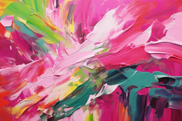 Abstract Background with Brush Strokes of Multicolored Paint