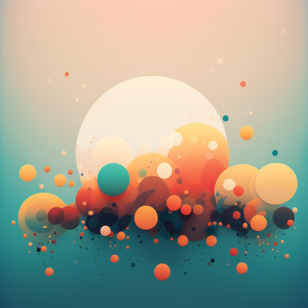 abstract background with circles and bubbles minimalist style