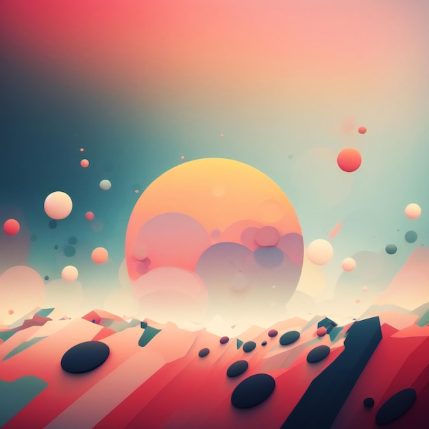 abstract background with circles and bubbles minimalist style