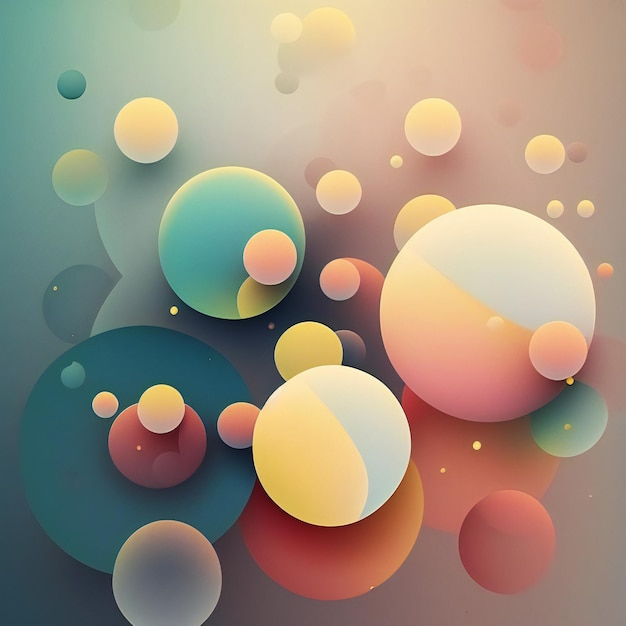 абстрактный фон с кругами и пузырьками минималистский стиль