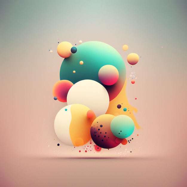 Photo abstract background with circles and bubbles minimalist style