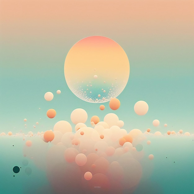 abstract background with circles and bubbles minimalist style