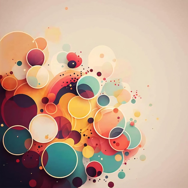 Photo abstract background with circles and bubbles minimalist style