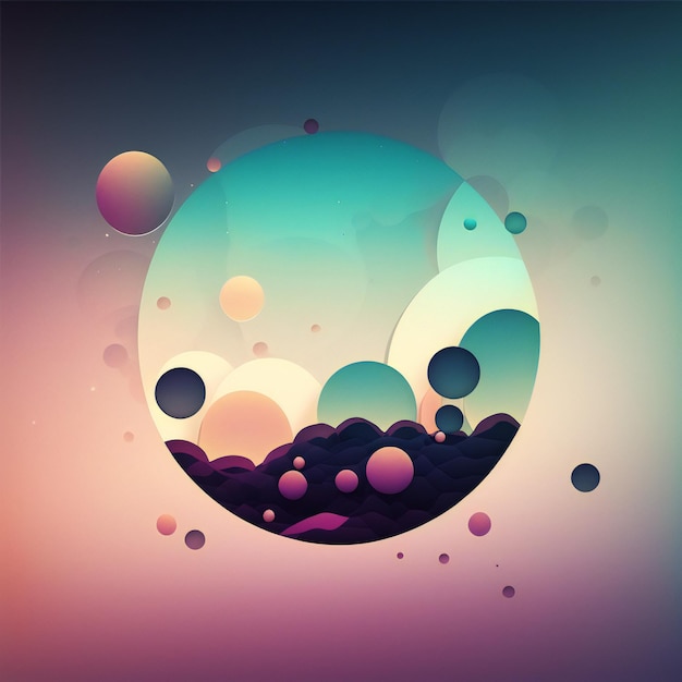 abstract background with circles and bubbles minimalist style