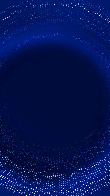 Abstract background with circles data on tunnel form. Vertical Size.