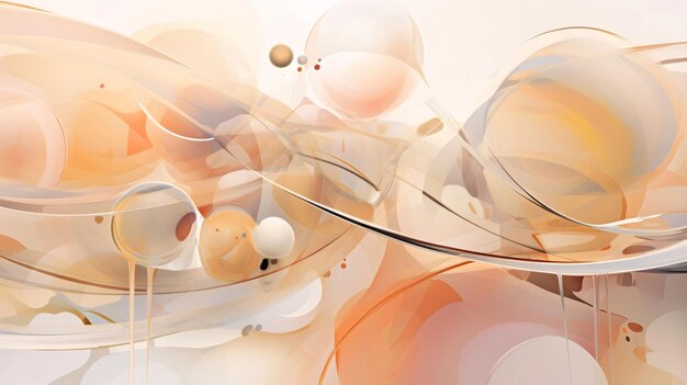 abstract background with circles and lines in beige and brown colors