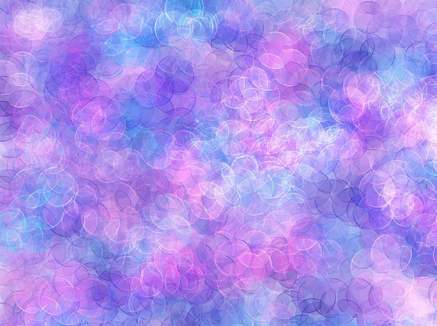 Sfondo astratto con cerchi nei colori rosa, blu e viola. arte digitale