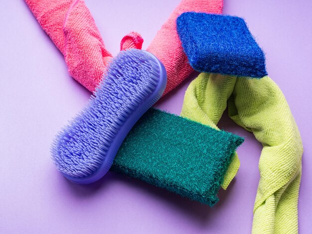 Abstract background with cleaning cloths sponges