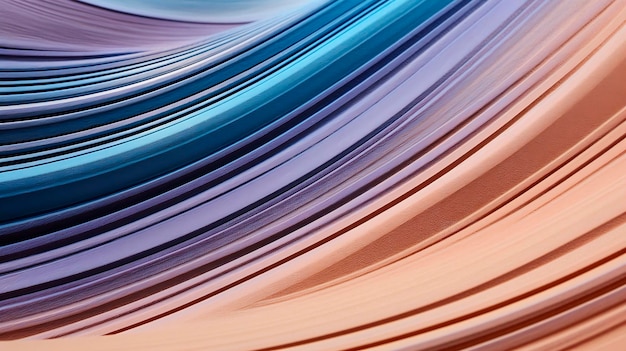 abstract background with colored curved paper sheets in blue and pink colors