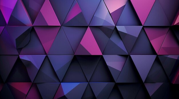 Photo an abstract background with colored triangles on dark background generated by ai