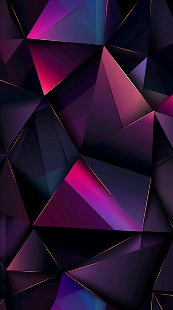 Photo an abstract background with colored triangles on dark background generated by ai