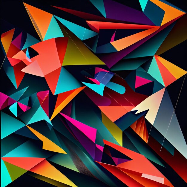 Abstract background with colorful 3d triangles Vector illustration Eps 10