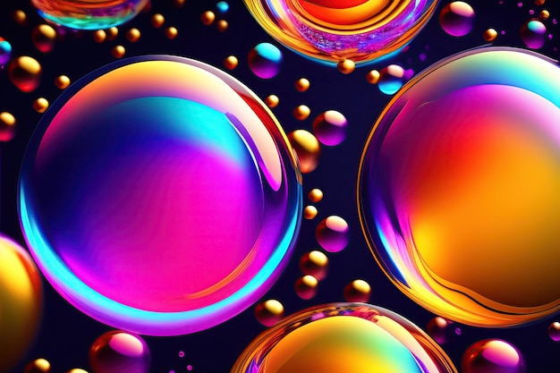 Abstract background with colorful bubbles in different sizes