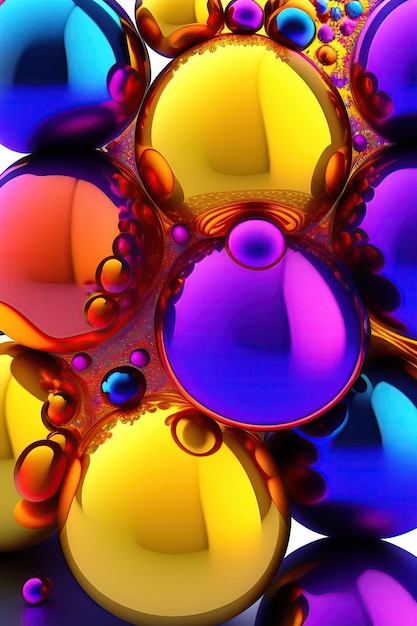 Абстрактный фон с разноцветными пузырьками разных размеров