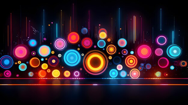 Photo abstract background with colorful circles 3d illustration