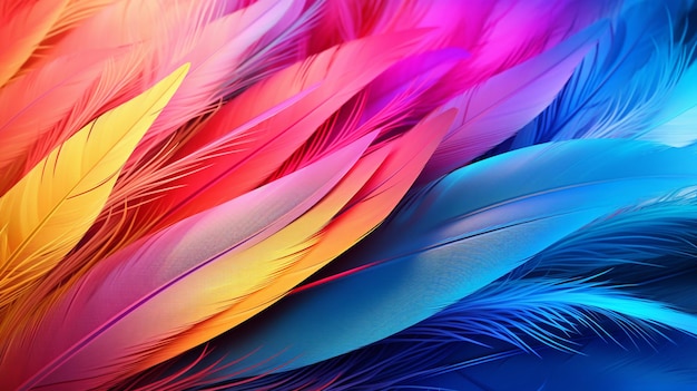 abstract background with colorful feathers