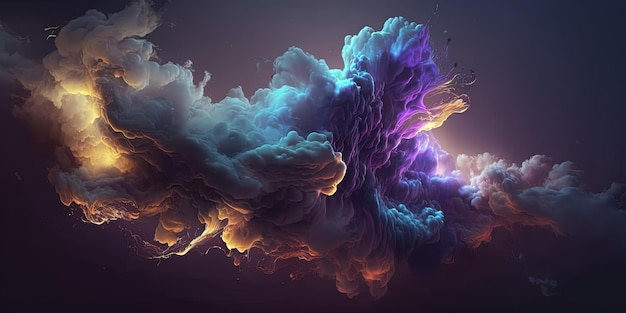 Abstract background with colorful fluid cloud motion Generative Ai