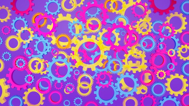 Abstract background with colorful gears