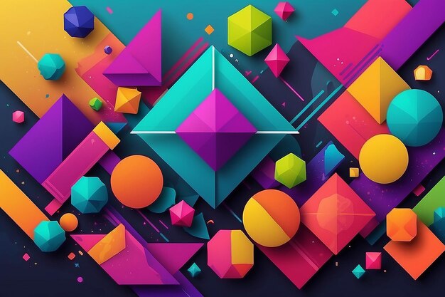 Abstract background with colorful geometric shapes