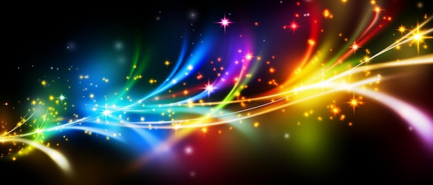 Photo abstract background with colorful glowing waves