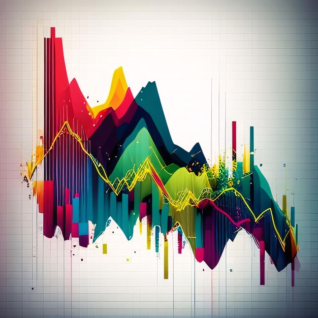 Photo abstract background with colorful graphs and charts eps 10 vector file