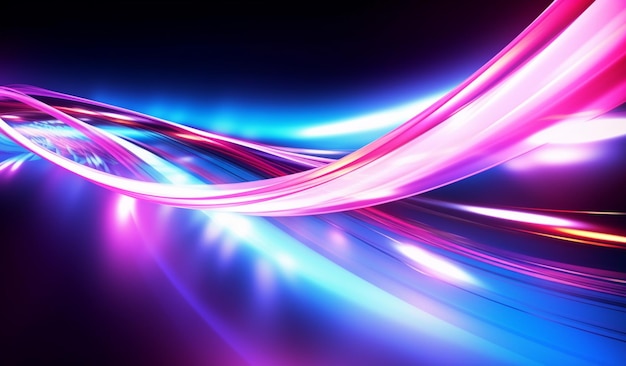 abstract background with colorful lines and lights generative ai