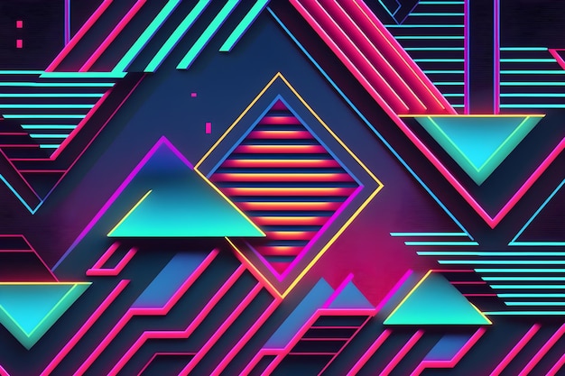 Abstract background with colorful neon shapes