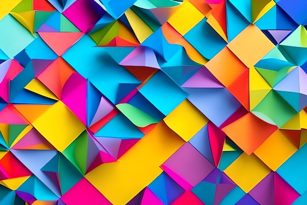 Abstract background with colorful paper shapes